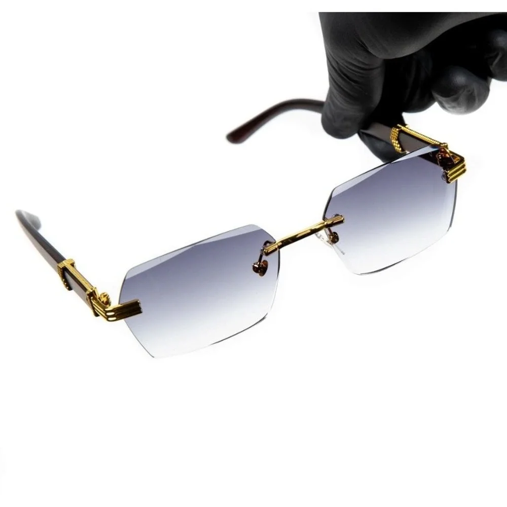 Designer Style Men Sunglasses Gold Festival Classic New Gradient Grey Lens UV400